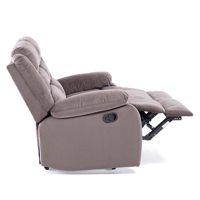 Sofá 2 Cuerpos Reclinable Moderno Café New Martell