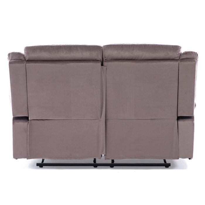 Sofá 2 Cuerpos Reclinable Moderno Café New Martell