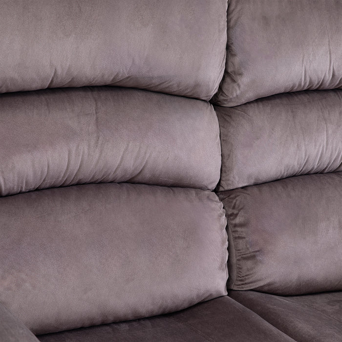 Sofá 2 Cuerpos Reclinable Moderno Café New Martell