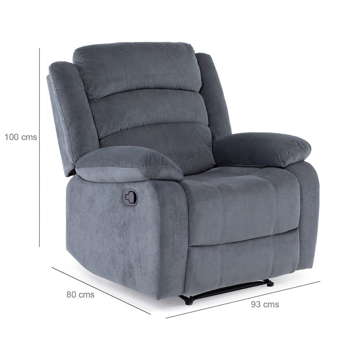 Berger 1 Cuerpo Reclinable Moderno Gris New Martell