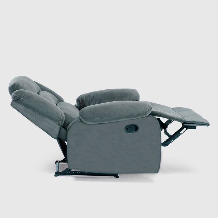 Living Reclinable 1 Sofá 3 Cuerpos + 2 Bergers Gris New Martell