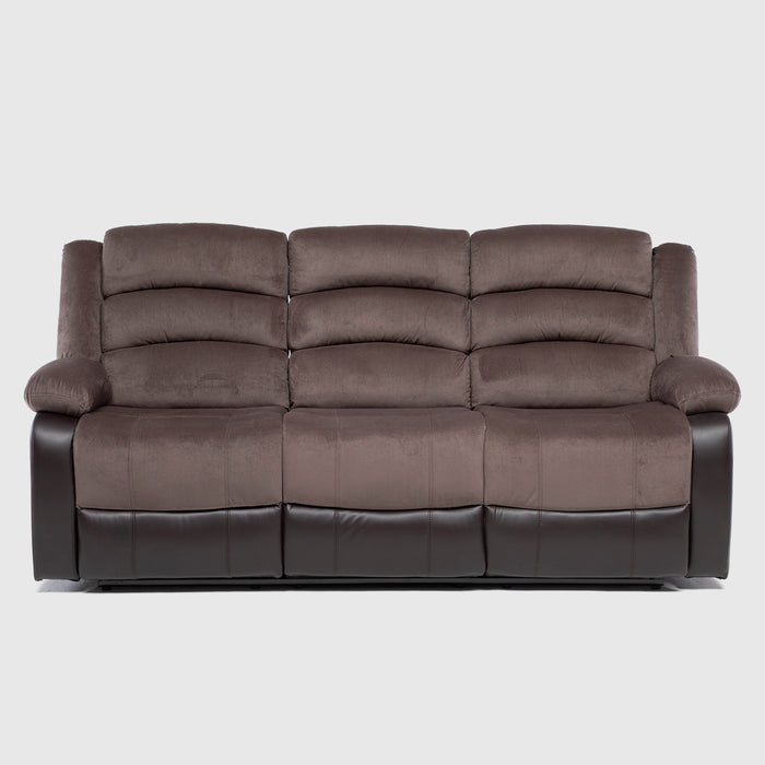 Sofá 3 Cuerpos Reclinable Moderno Café Praga