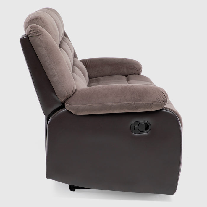 Sofá 3 Cuerpos Reclinable Moderno Café Praga