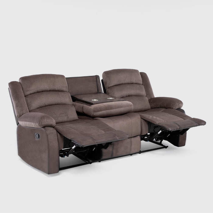 Sofá 3 Cuerpos Reclinable Moderno Café New Martell