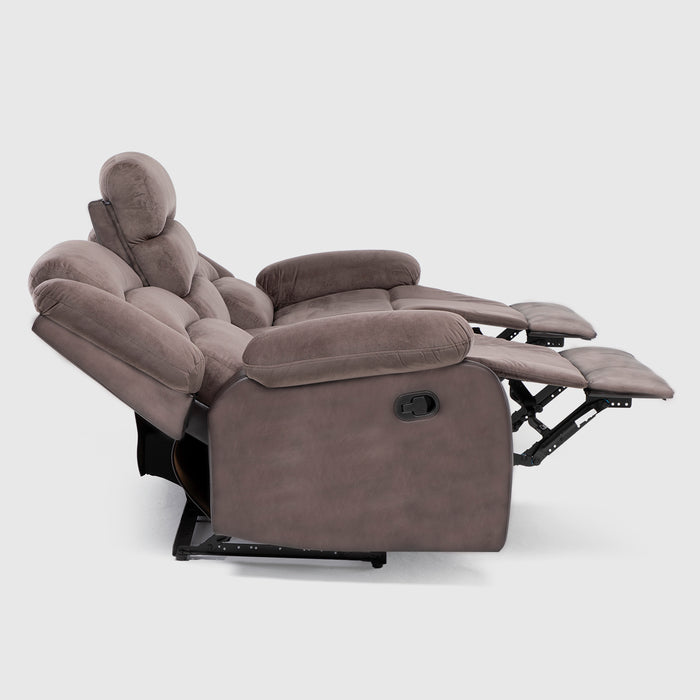 Sofá 3 Cuerpos Reclinable Moderno Café New Martell