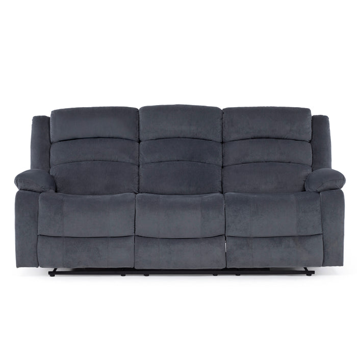 Living Reclinable 1 Sofá 3 Cuerpos + 2 Bergers Gris New Martell