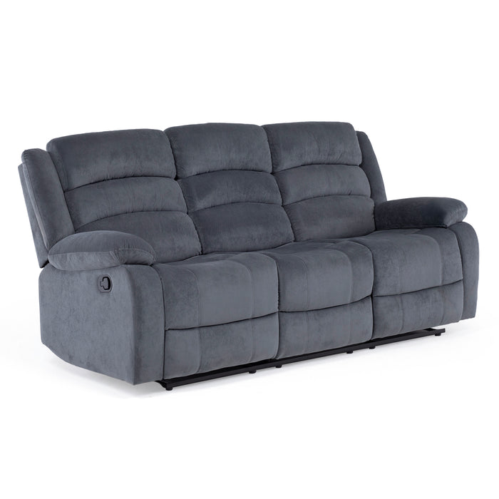 Living Reclinable 1 Sofá 3 Cuerpos + 2 Bergers Gris New Martell