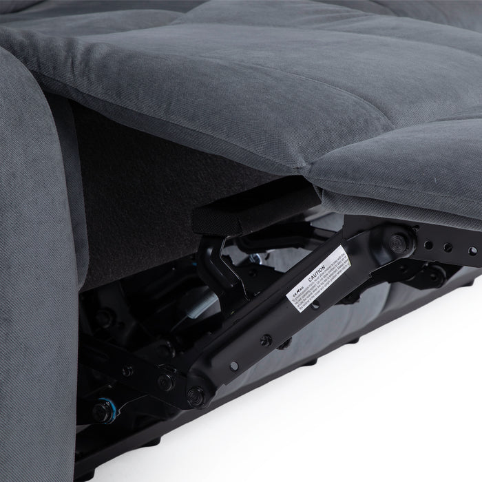 Living Reclinable 1 Sofá 3 Cuerpos + 2 Bergers Gris New Martell