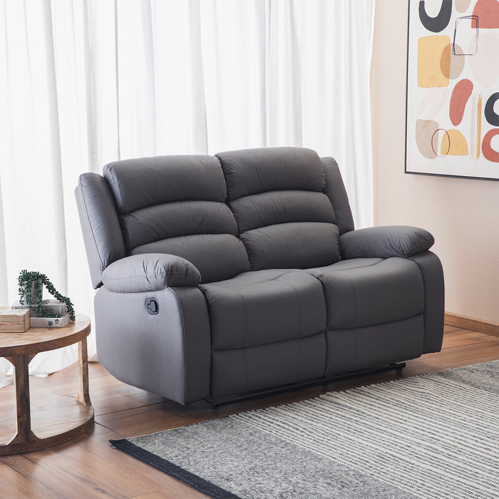 Living Reclinable 1 Sofá 3 Cuerpos + 1 Sofá 2 Cuerpos + 1 Berger Gris New Praga
