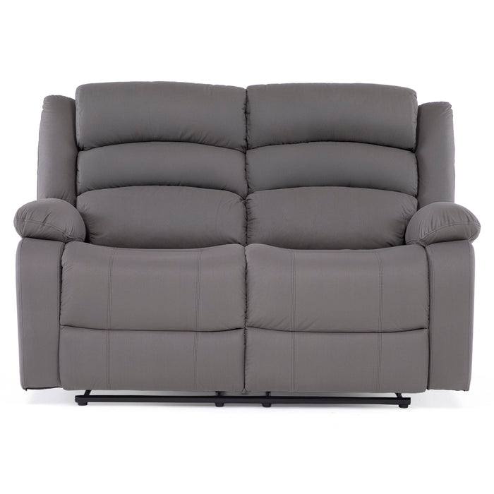 Sofá 2 Cuerpos Reclinable Moderno Gris New Praga