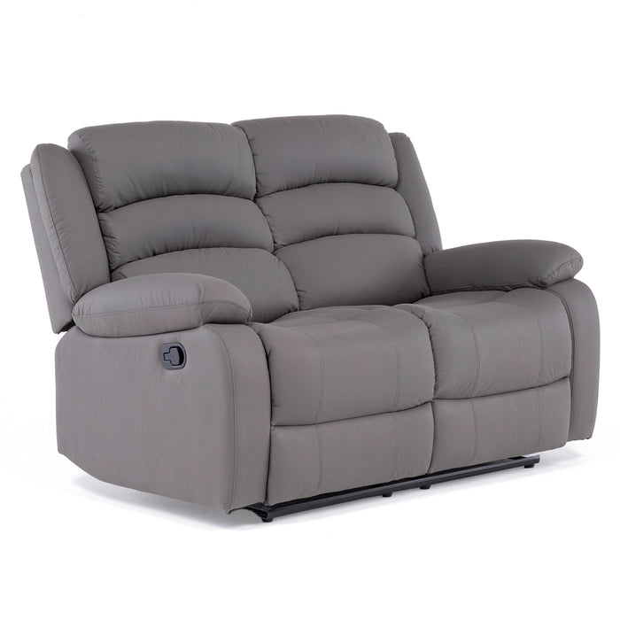Sofá 2 Cuerpos Reclinable Moderno Gris New Praga