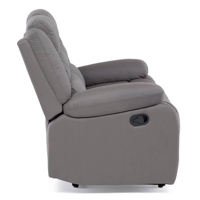 Sofá 2 Cuerpos Reclinable Moderno Gris New Praga