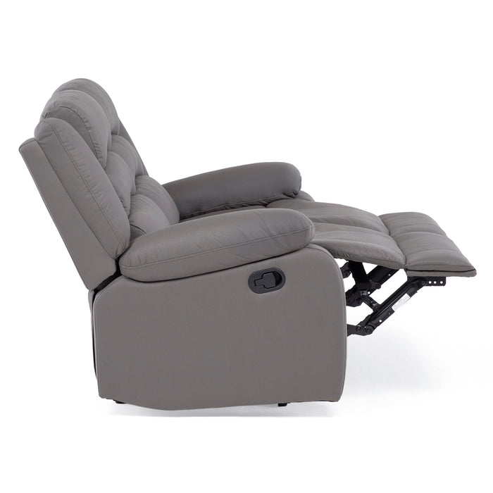 Sofá 2 Cuerpos Reclinable Moderno Gris New Praga