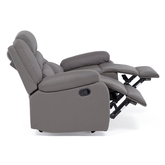 Sofá 2 Cuerpos Reclinable Moderno Gris New Praga