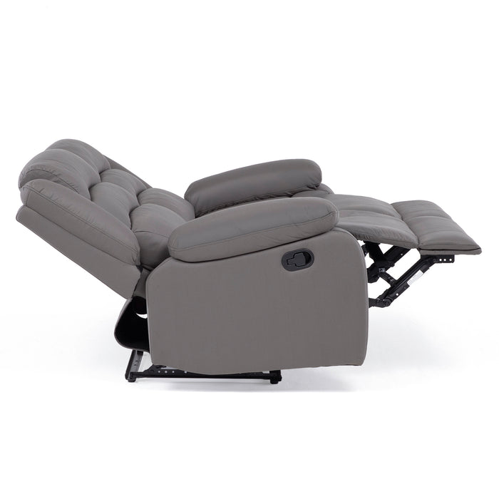 Sofá 2 Cuerpos Reclinable Moderno Gris New Praga