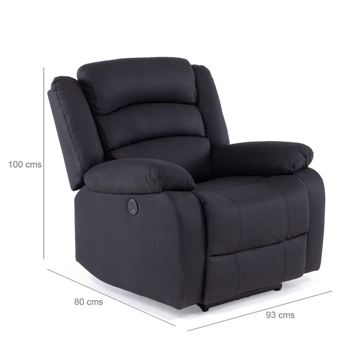 Berger 1 Cuerpo Reclinable Eléctrico Moderno Negro New Praga