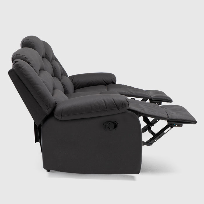Sofá 3 Cuerpos Reclinable Moderno Negro New Praga