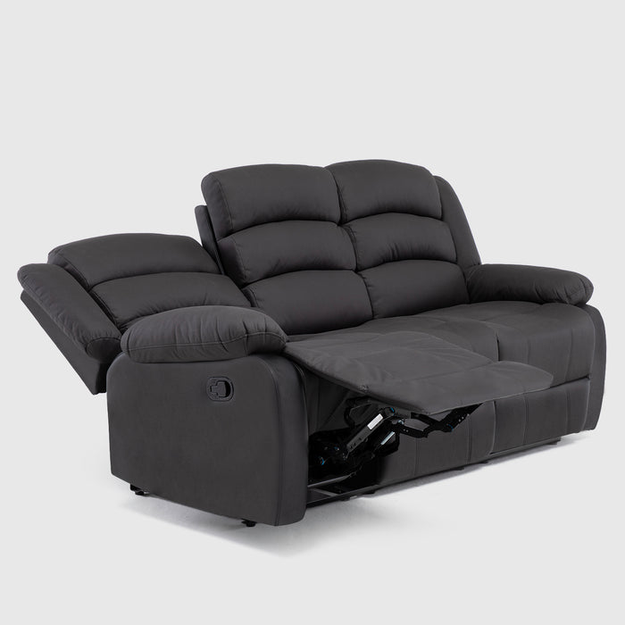 Sofá 3 Cuerpos Reclinable Moderno Negro New Praga