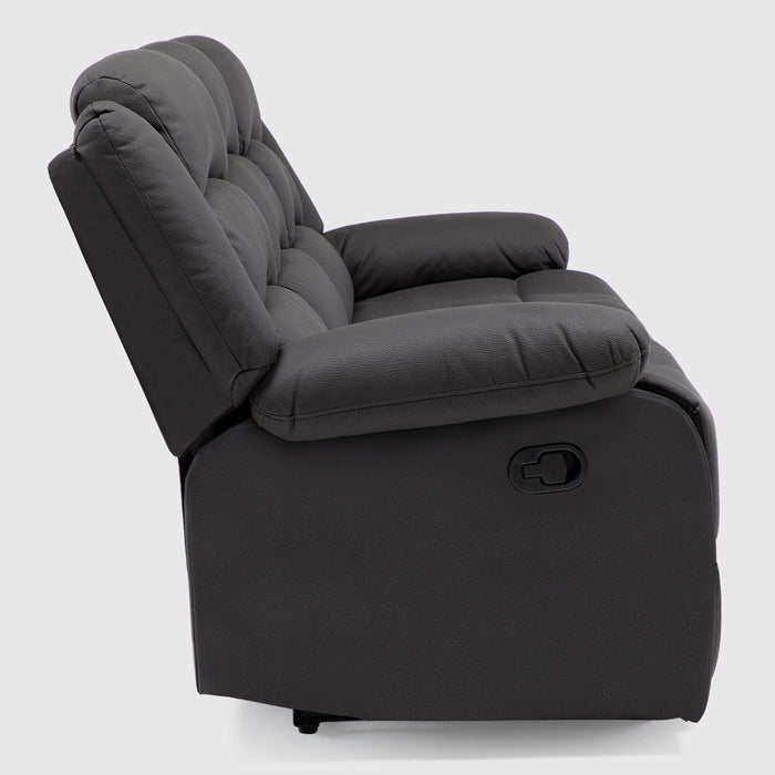Sofá 3 Cuerpos Reclinable Moderno Negro New Praga