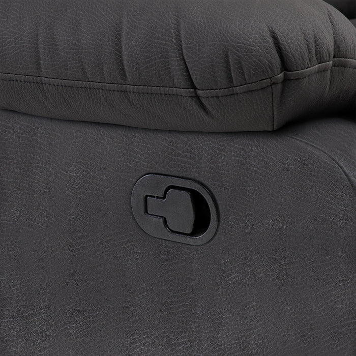 Sofá 3 Cuerpos Reclinable Moderno Negro New Praga