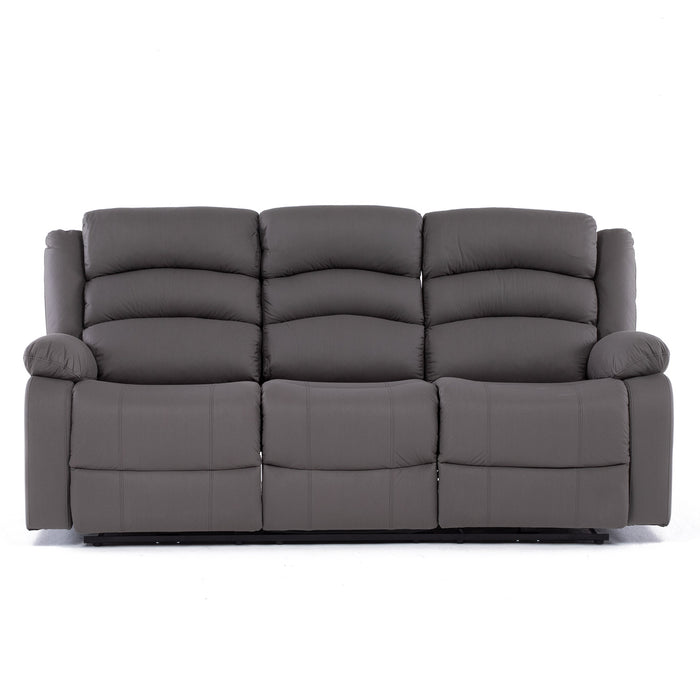 Sofá 3 Cuerpos Reclinable Eléctrico Moderno Gris New Praga