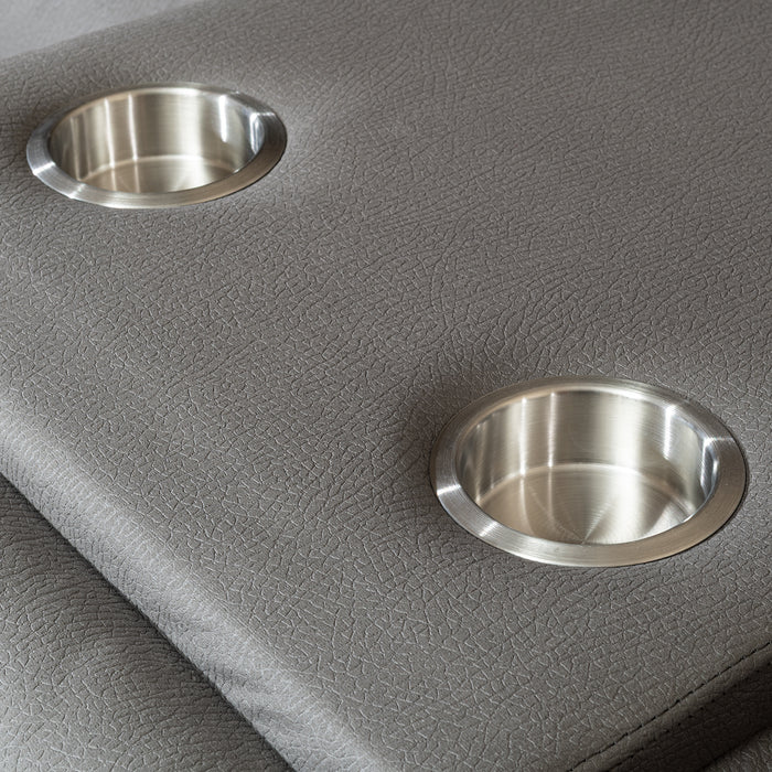 Sofá 3 Cuerpos Reclinable Moderno Gris New Praga