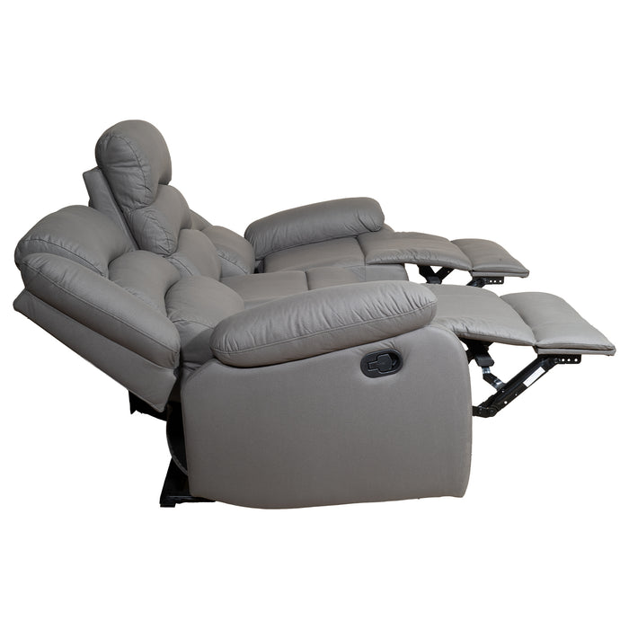 Sofá 3 Cuerpos Reclinable Moderno Gris New Praga