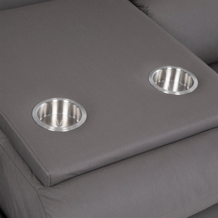 Living Reclinable 1 Sofá 3 Cuerpos + 1 Sofá 2 Cuerpos + 1 Berger Gris New Praga