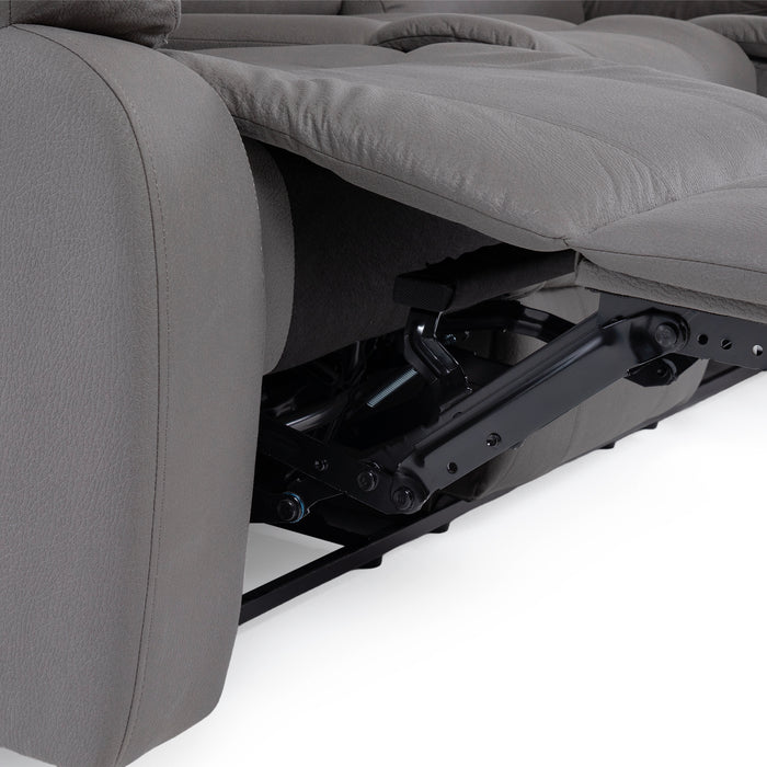 Sofá 3 Cuerpos Reclinable Moderno Gris New Praga