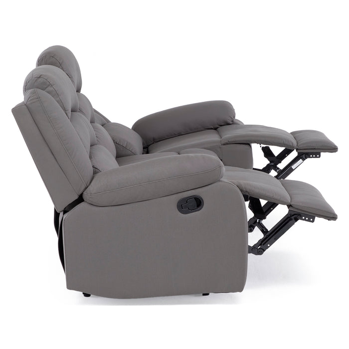 Living Reclinable 1 Sofá 3 Cuerpos + 1 Sofá 2 Cuerpos + 1 Berger Gris New Praga
