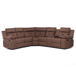 Sofá Seccional Marrón Claro - Moderno Para Living Arizona con Consola