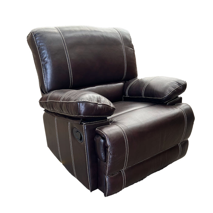 Berger Reclinable Moderno Leather Match Cuero Castle Café