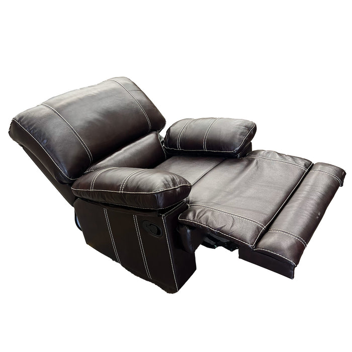 Berger Reclinable Moderno Leather Match Cuero Castle Café