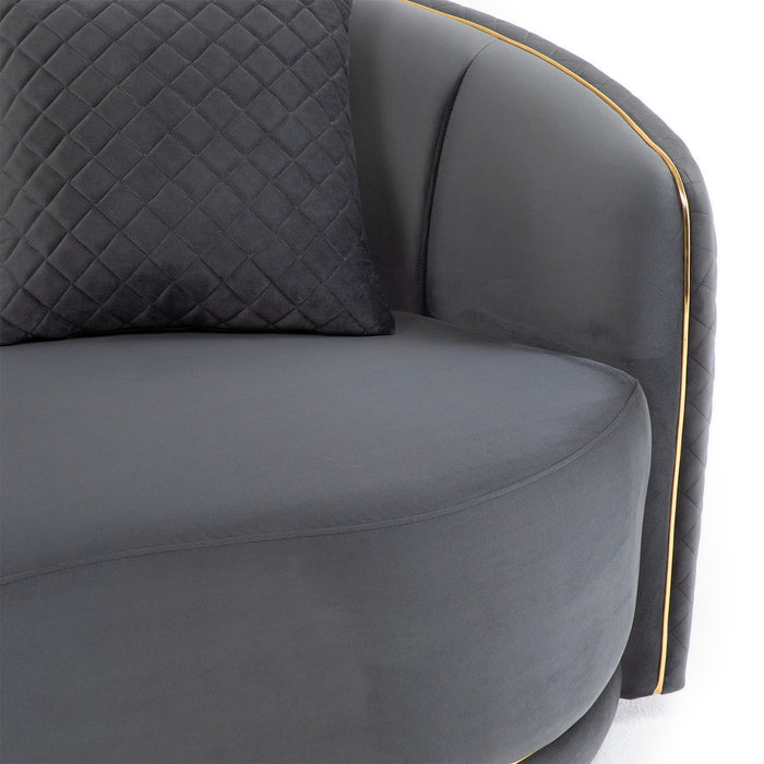 Living Elegante Sofá 3 Cuerpos + 2 Cuerpos Gris Diana