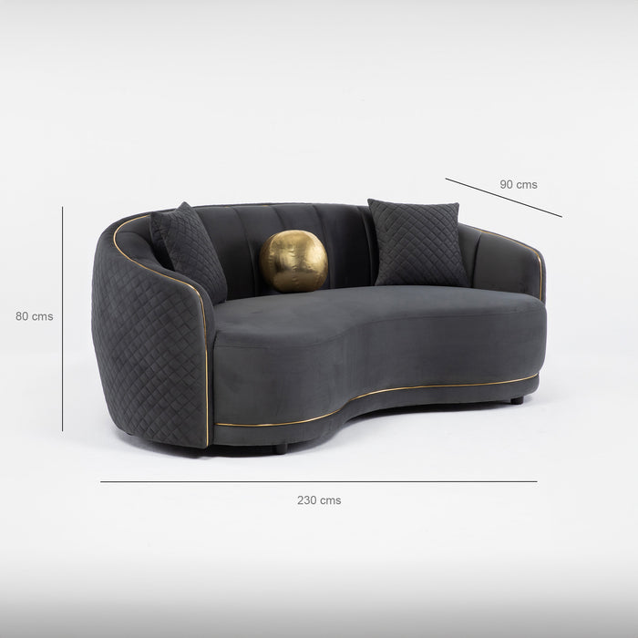 Living Elegante Sofá 3 Cuerpos + 2 Cuerpos Gris Diana