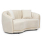Sofá Curvo Beige Elegante Isidora 2 Cuerpos