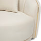 Sofá Curvo Beige Elegante Isidora 2 Cuerpos