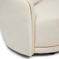 Sofá Curvo Beige Elegante Isidora 2 Cuerpos
