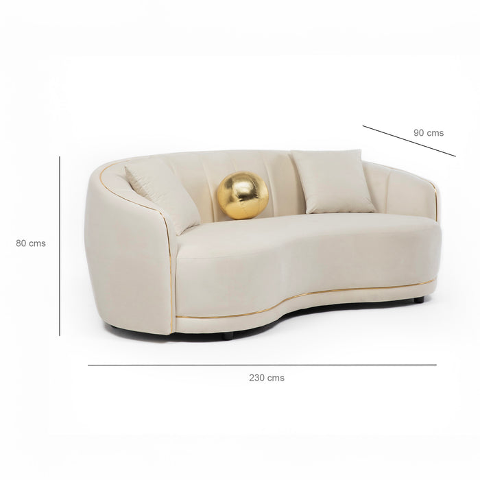 Sofá Moderno Elegante Isidora 3 Cuerpos Beige