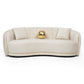 Sofá Moderno Elegante Isidora 3 Cuerpos Beige Curvo
