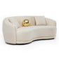 Sofá Moderno Elegante Isidora 3 Cuerpos Beige Curvo