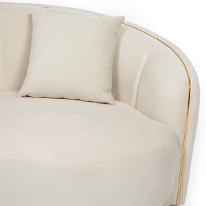 Living Elegante Sofá 3 Cuerpos Curvo + 2 Cuerpos Curvo Beige Isidora