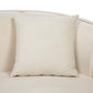 Sofá Moderno Elegante Isidora 3 Cuerpos Beige Curvo