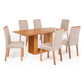 Juego de Comedor Elegante Madera Rectangular 6 Sillas Ariela