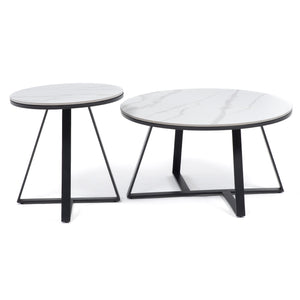 Mesa de Centro Circular Elegante Blanco Granada