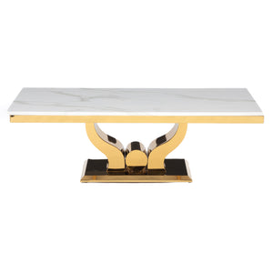 Mesa de Centro Rectangular Moderna Blanca Cartagena