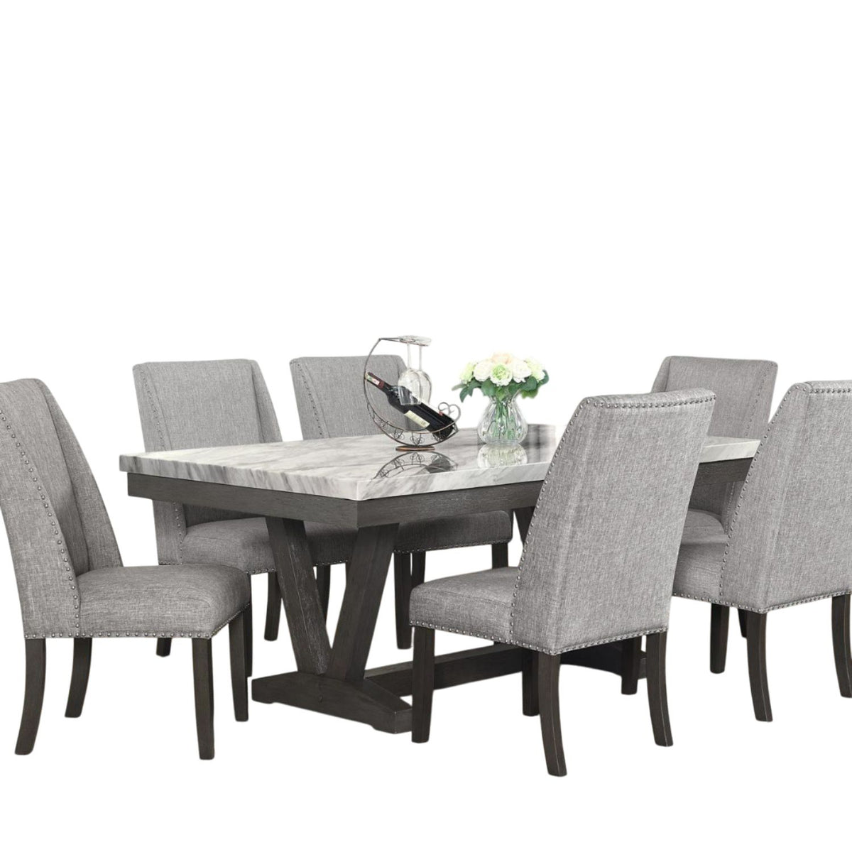Juego de Comedor 6 Sillas Moderno Rodeus Mármol