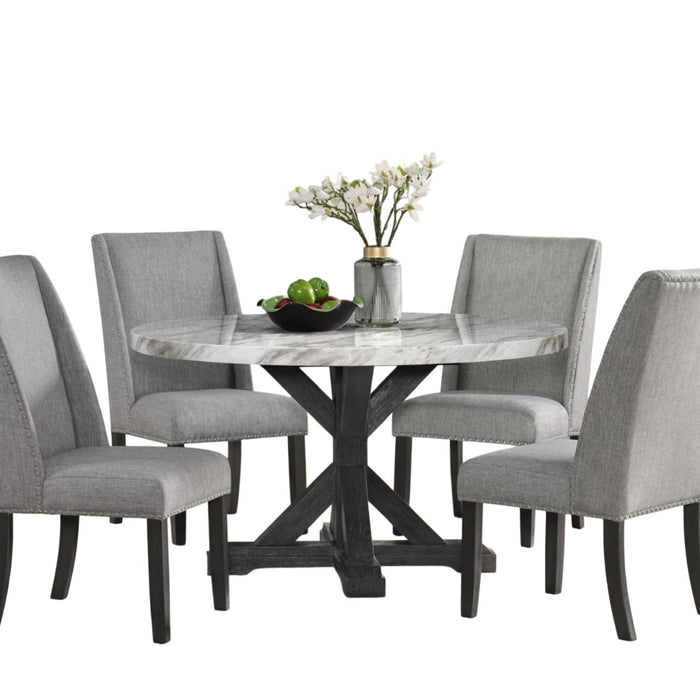 Juego de Comedor Redondo 4 Sillas Moderno Rodeus Mármol