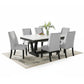 Set de Comedor 6 Sillas Rodeus + Mesa de Centro + Mesa Lateral Mármol Blanco