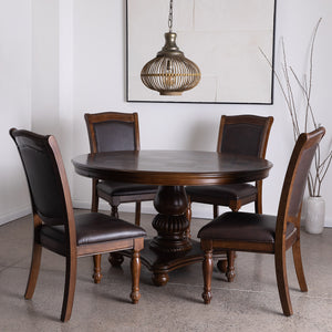 Mesa de Comedor Circular 4 Sillas - Tradicional Delclair